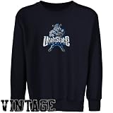NCAA Utah State Aggies Youth Navy Blue Distressed Logo Vintage Crew Neck Fleece Sweatshirt