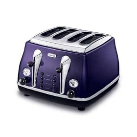 De'Longhi Icona 4-Slice Toaster, Aubergine Purple