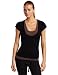 HKNB Heidi Klum for New Balance Womens Double Layer V Neck Tee, Taupe/Black, Medium HKNB Heidi Klum for New Balance Womens Double Layer V Neck Tee, Taupe/Black, Medium