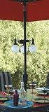 Patio UMBRELLA 3 LIGHT GLoBe battery operated BLACK