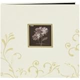 Pioneer 12" X 12" Scroll Embroidery Fabric Postbound Memorybook With Window, Ivory