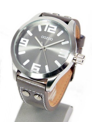 Oozoo - XXL Herrenuhr mit Lederband