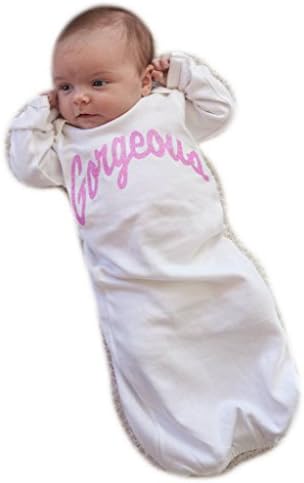 Candy Shop Kids Baby Girls' Gorgeous Gown and Hat Set 0-3 months White/Pink