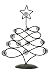 Wrought Iron Christmas Tree w/ Star Topper