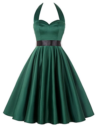 1920s Halter Neck Fit And Flare Dress Mini Dress Dark | Desertcart BAHRAIN 1920s Halter Neck Fit And Flare Dress Mini Dress Dark | Desertcart BAHRAIN