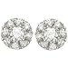 14K White Gold Prong Set Round Diamond Flower Stud Earrings (0.39 ctw, G-H, SI1)