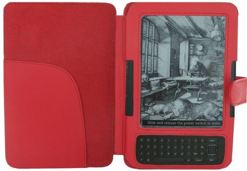 Red PU Leather Case / Cover for Kindle 3 (Kindle Keyboard) E-Book Reader (3rd Third Generation 6″ Kindle Wi-fi + 3g)