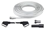 Kit cablage parabole : 10 m de cable coaxial + péritel + prises