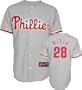 J.A. Happ Jersey: Adult 2010 Majestic Road Grey Replica #43 Philadelphia Phillies Jersey