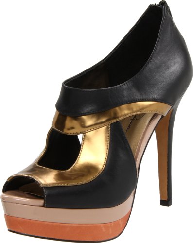 Jessica Simpson Women's Evannan Open Toe Pump,Black Bronze,6.5 M US