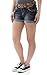 WallFlower Juniors Luscious Curvy Belted Bling Denim Short Shorts