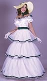 Southern Belle Adult Costume Gown with Hat Medium-Large
