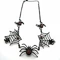 Bersense Fashion Jewelry Punk Style Red Spider Princess Black Necklace