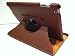 360 Degrees Rotating Stand Brown Leather Case for Apple iPad 2 With Smart Cover Wake/Sleep Ability