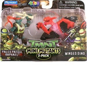  Tmnt Mini Mutants Paleo Patrol Raphael and Winged Dino