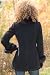 Women's Cashmere Blend Coat with Fox Collar, BLACK, Size MEDIUM (6/8)
