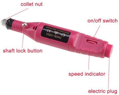 Cworlds 110V Professional 3000-13000RPM US Plug Pro Pedicure Machine Electric File Buffer Nail File Art Drill Pen Set Kit Set