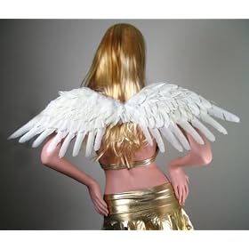 Large White Feather Angel Wings with FREE Halo for women, men and adults