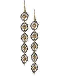 Miguel Ases Pyrite Bead and Swarovski 14k Gold Filled Linear Earrings