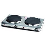 Domo 311KP Doppel Kochplatte Doppelkochplatte 3000 Watt Edelstahl