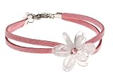 Image of Oi! Rose Quartz Pink Crystal Centre Flower Bracelet - B0608