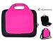 Magenta / Pink Laptop Bag for 11.6" Acer Aspire One AO722-C62kk Netbook + An Ekatomi Hook.