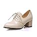 Latasa Womens Elegant Mid-Heel Chunkt Patent Leather Lace-up Oxford Shoes