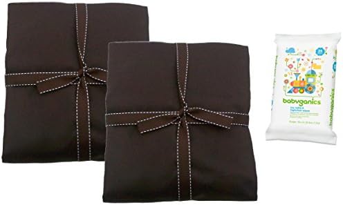 MamaDoo Kids Smart Everlasting Play Yard Sheet 2 Pack with Surface Wipes, Chocolate Chip