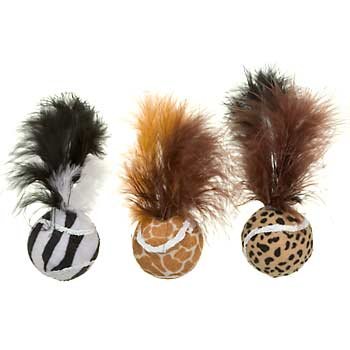 PETCO Plush Wild Balls with Feathers Cat Toys