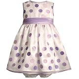 Bonnie Jean Baby Little Girls White Lilac Dot Easter Dress 12M-6X