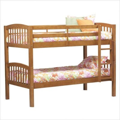 Linon Mission Twin Over Pecan Finish