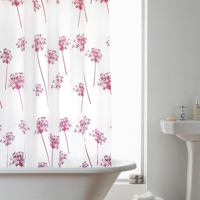 Hookless Shower Curtain in Fuschia Allium