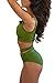 Prograce Hipsters Strappy Cross Bandage Swimsuit Sets Workout Crop Top Green L