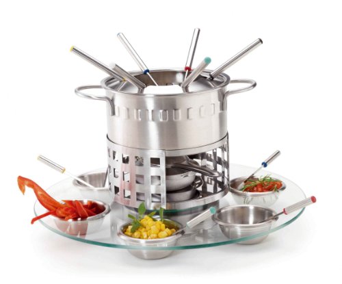 Domestic 922253 Fondueset mit Glasdrehteller, 