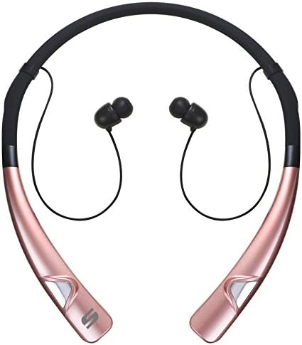 S Premium- 980 -HV-Digitial Wireless Headset Universal Bluetooth Neckband Headphones Sweatproof Running Gym Exercise Stereo Earphones Noise Cancelling Earbuds Cordless Pink