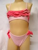 Girls Pink Ruffle Bandeau Bikini Tank 7-16 by 