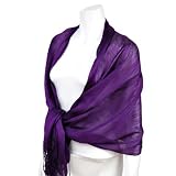 High Sheen Purple Pashmina Scarf Wrap Shawl