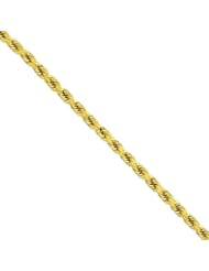 14K Gold 8mm Diamond Cut Rope Chain 24"