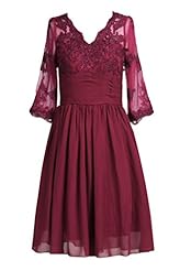 Plus Size A-line V-neck Knee Length Short Lace Applique Backless Chiffon Sleeveless Evening Dress/Mother-of-the-Bride Dress 