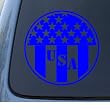 USA CIRCLE - Patriotic - Vinyl Car Decal Sticker #1323 | Vinyl Color: Blue