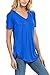 Shamaim Womens Short Sleeve Modal & Rayon T shirt V-Neck Tunic Top