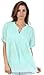 Sakkas Henley Pintuck Button Front Semi-Sheer Gauzy Cotton Blouse