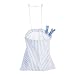 Kitchen & Housewares : Oxford Cotton Clothespin Bag - Stores Clothespins (White/Blue) (11.75'L x 11'W)