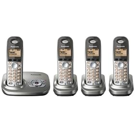 Panasonic KXTG7324 DECT Quad Digital Cordless Telephone with Answer Machine - Silver