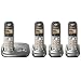 Panasonic KXTG7324 DECT Quad Digital Cordless Telephone with Answer Machine - Silver