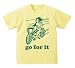 吉野有里子デザイン:チャリティーコラボT-SHIRT:東日本大震災被災地「自立支援プロジェクト」 (M, ライトイエローボディー×緑プリント)