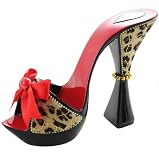 Vintage Leopard Print Heel Cell Phone and Card Holder for iPhone 4 / 4S or iPod Red & Brown