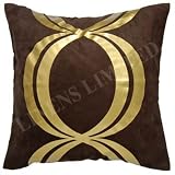 Large Curve Cushion Cover (Chocolate / Gold)