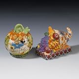 Jim Shore / Heartwood Creek - Harvest Pumpkin and Cornucopia Salt & Pepper Shaker Set