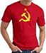 USSR Soviet Union Republic "Hammer and Sickle" Adult T-shirt - Red, Medium
